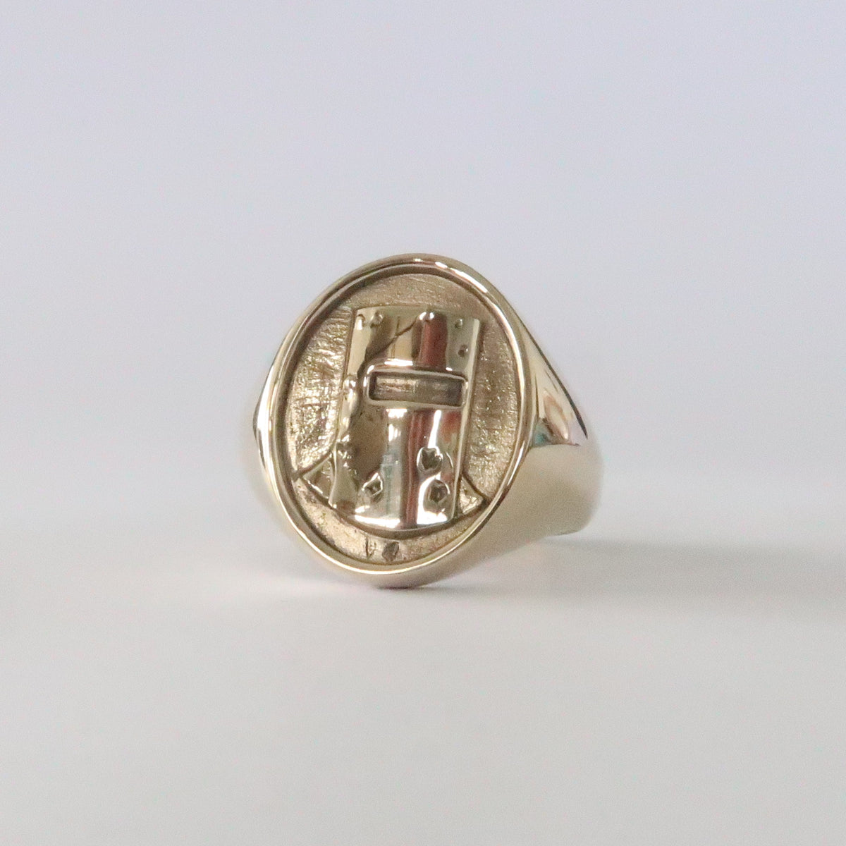 Classic Ned Kelly Helmet Ring in Solid Brass