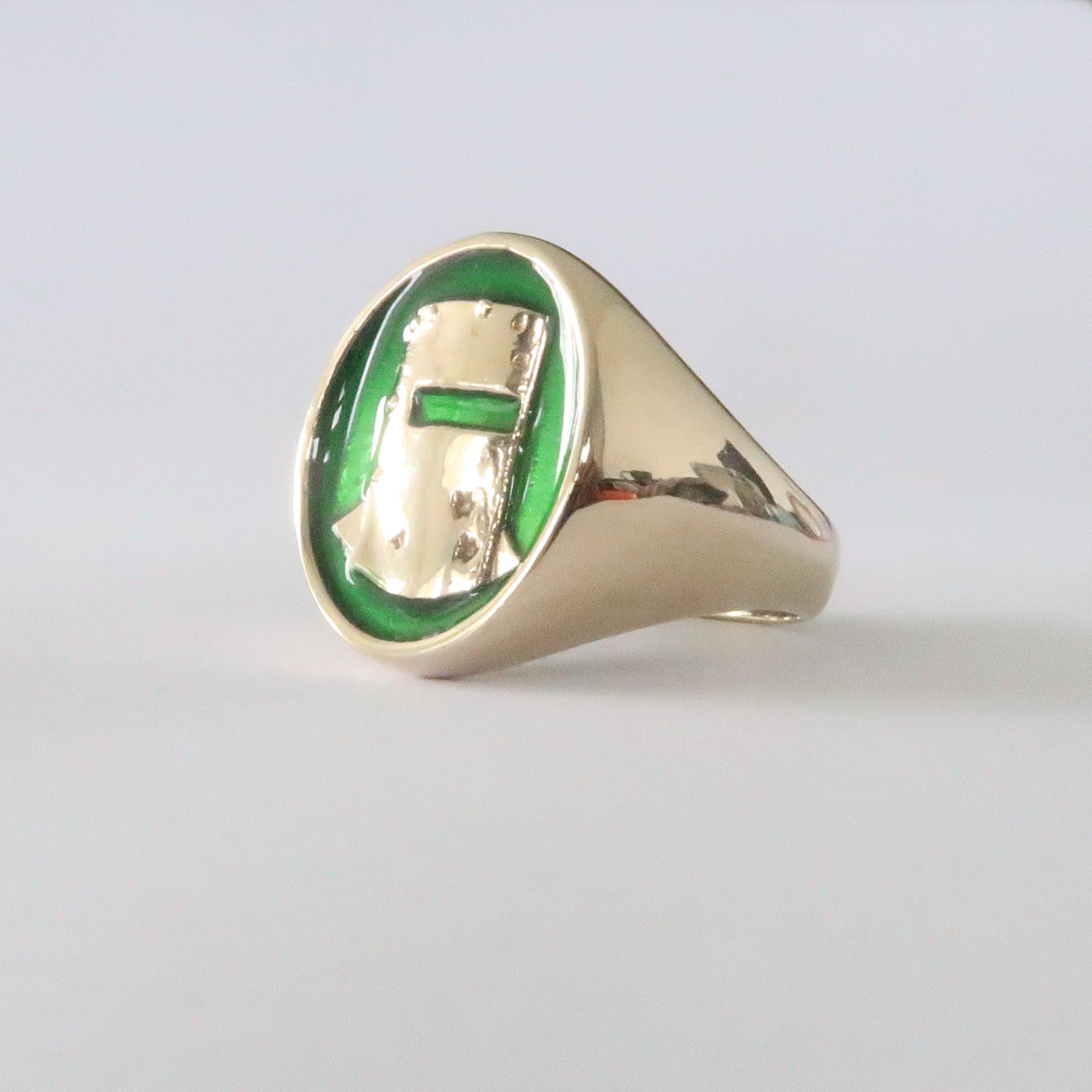Classic Ned Kelly Helmet Ring in Solid Brass