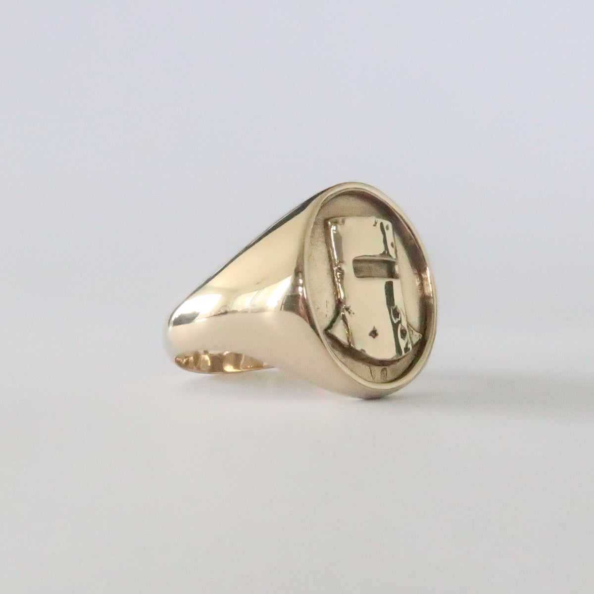 Classic Ned Kelly Helmet Ring in Solid Brass