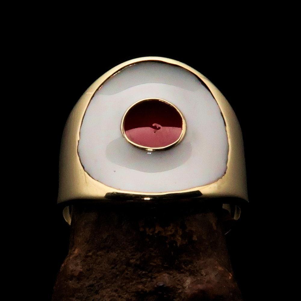 Stunning Solid Brass Japanese Flag Ring
