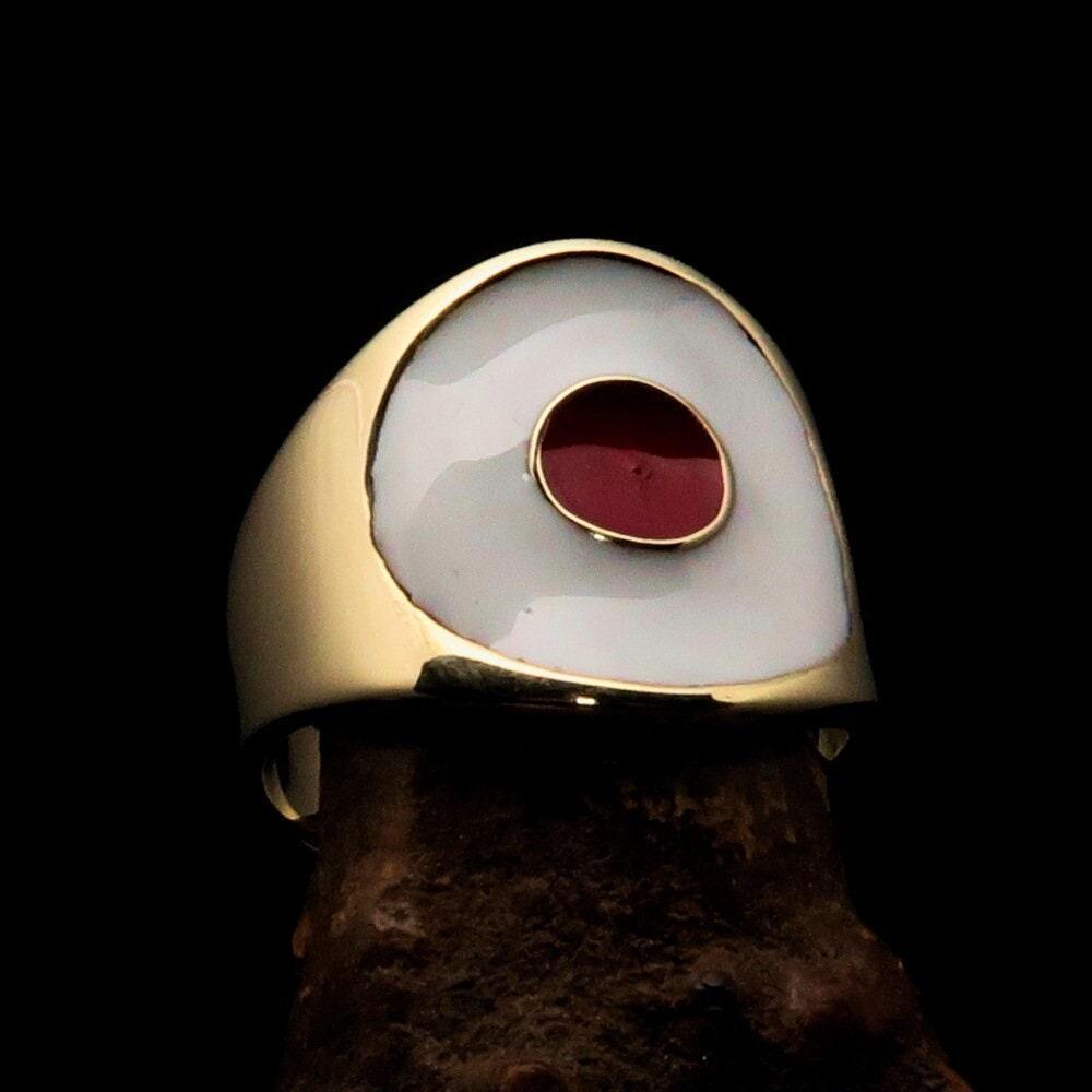 Stunning Solid Brass Japanese Flag Ring