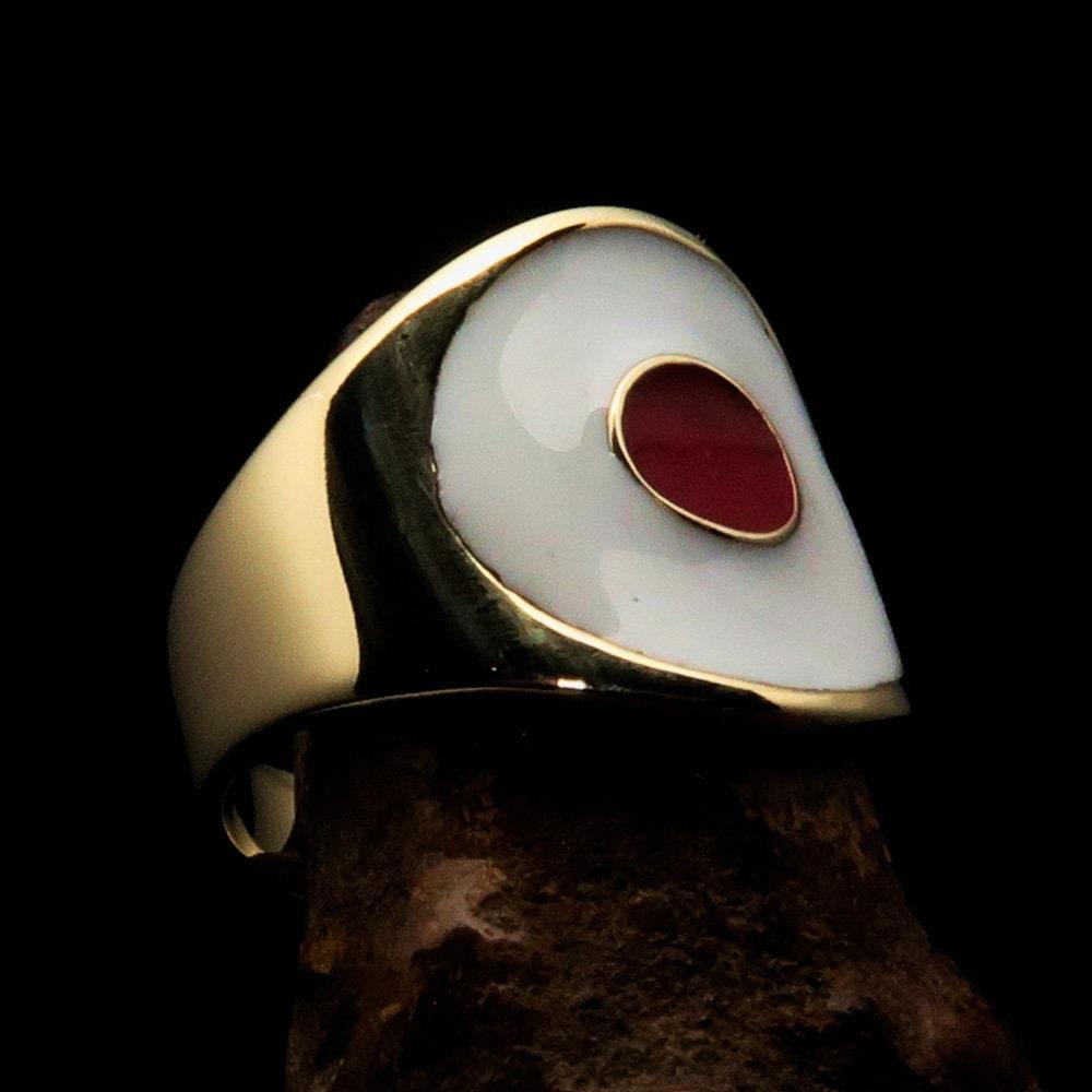 Stunning Solid Brass Japanese Flag Ring