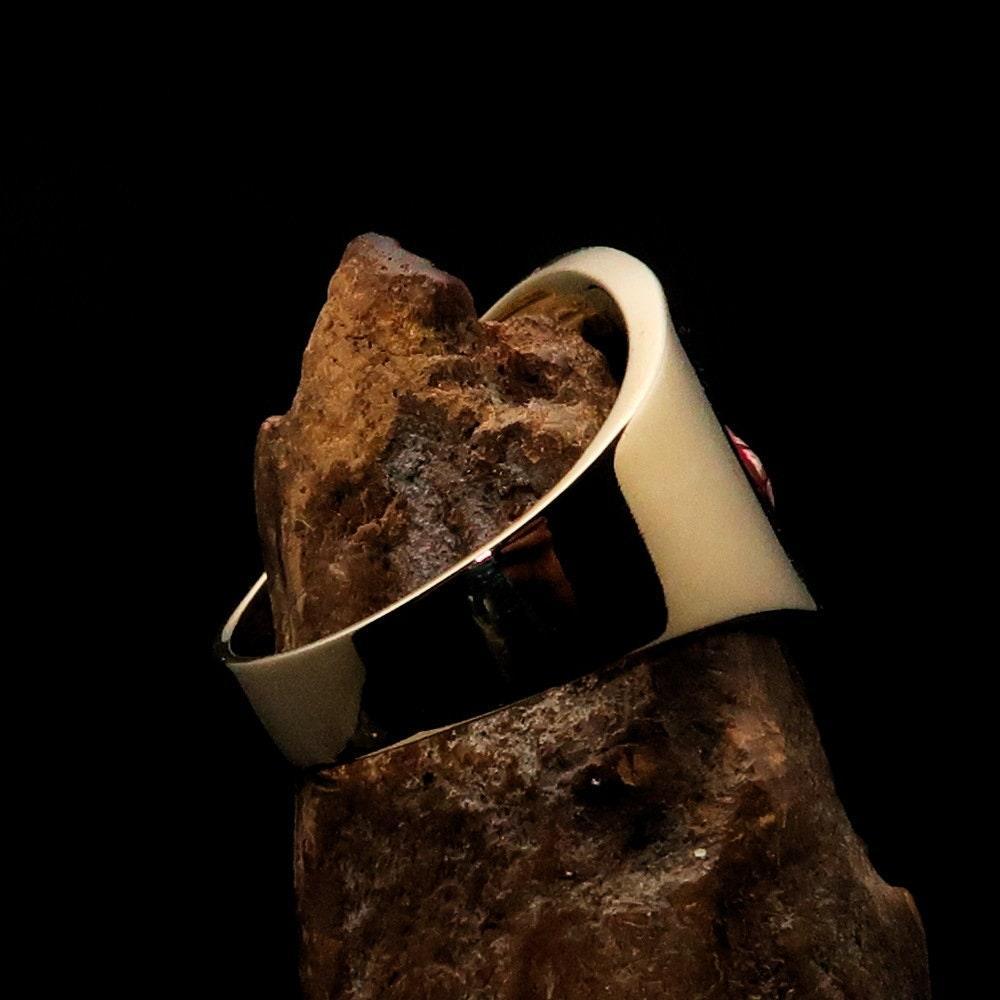 Isle of Man Flag Ring Solid Brass Pinky Ring National Flag of Isle of Man