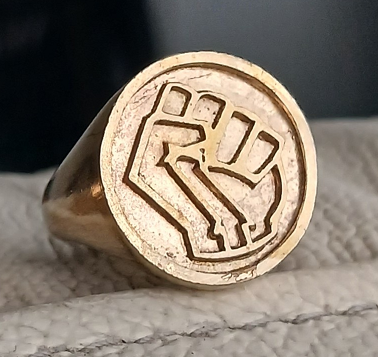 The Irish Raised Fist Ring Brass | Custom Enamel Colours